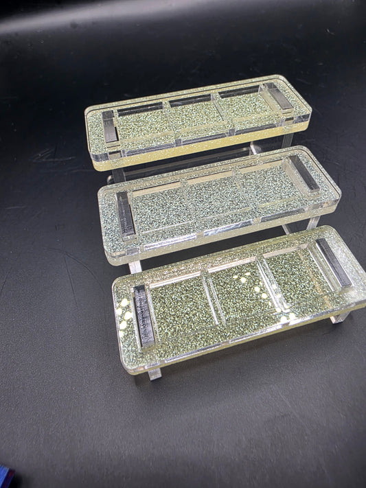 Yellow Sparkle Bleacher w/ dividers Large 2.6"